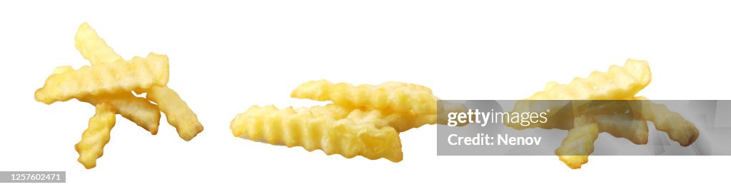 French Fries On White Background