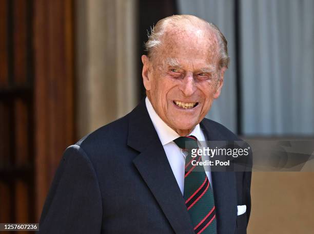 Prince Philip, Duke of Edinburgh attends a ceremony to mark the transfer of the Colonel-in-Chief of The Rifles from him to Camilla, Duchess of...