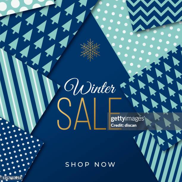 winter sale design for advertising, banners, leaflets and flyers. - christmas shopping stock illustrations