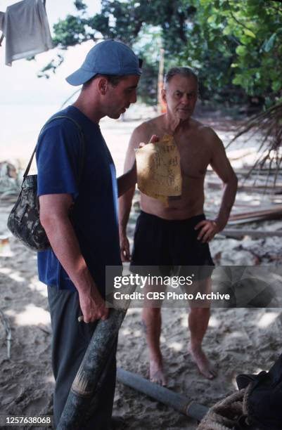 Pulau Tiga, Borneo / South China Sea, Season One. Tagi Tribe members Sean Kenniff and Rudy Boesch. 2000.