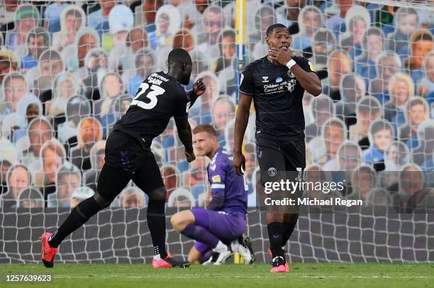 Naby Sarr of Charlton Athletic and Chucks Aneke of Charlton Athletic show their disappointment after Leeds scored a third goal during the Sky Bet...