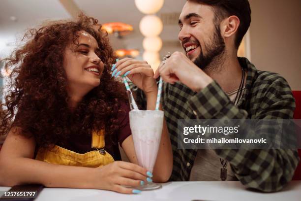 milkshakes are their fave - milkshakes stock pictures, royalty-free photos & images