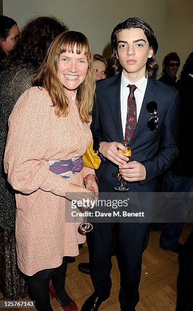 Jessica Hynes and Sascha Bailey arrive at the James Small Menswear Spring/Summer 2012 runway show during London Fashion Week at Vauxhall Fashion...