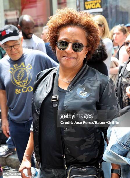 Wanda Sykes is seen attending the Writers Guild of America strike outside the NBC Building on May 23, 2023 in New York City.