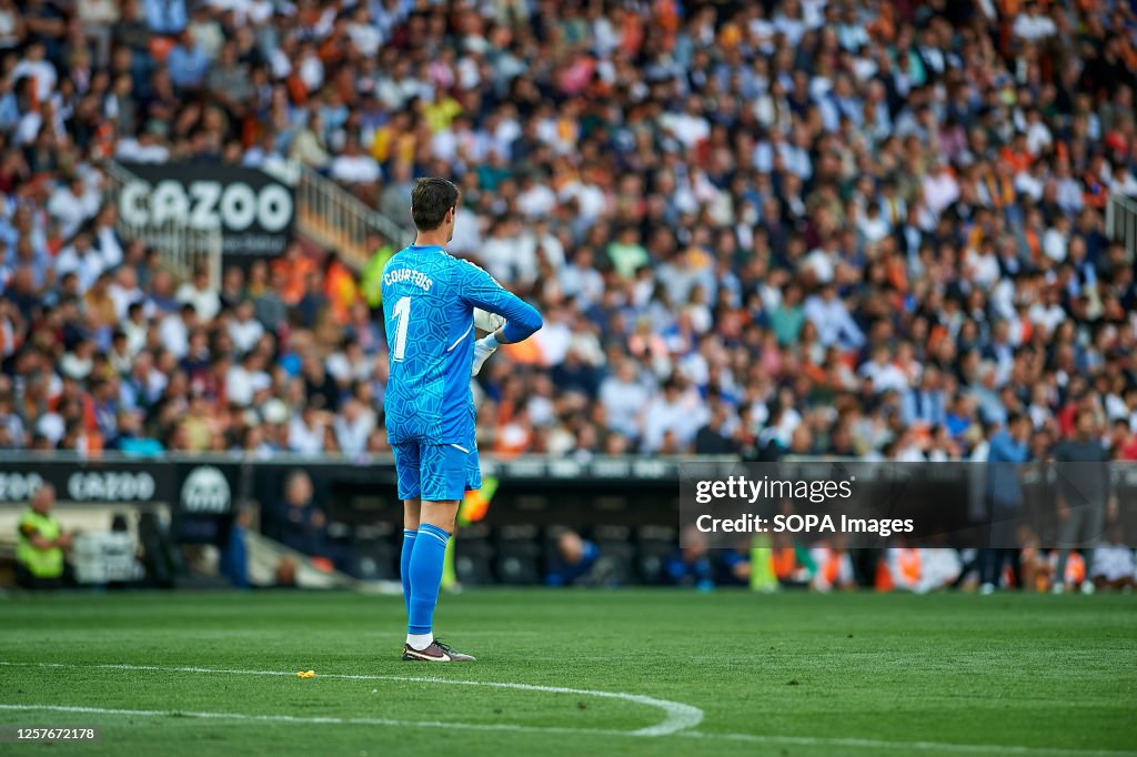 Thibaut Courtois of Real Madrid CF seen during the La Liga...