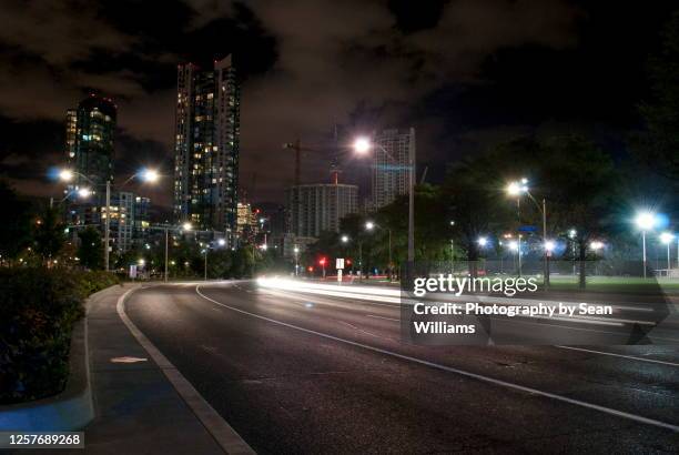 Downtown Car And City Lights At Night High-Res Stock Photo
