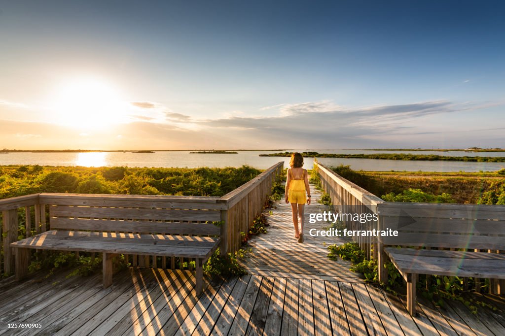 Kinder, die Pea Island Outer Banks besuchen