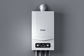 Gas water boiler on wall