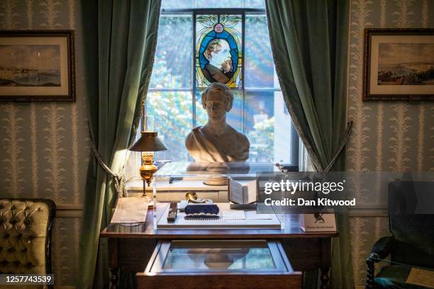 Items are displayed at the Charles Dickens museum on July 23, 2020 in London, England. The pieces make up part of a new exhibition, 'Technicolour...
