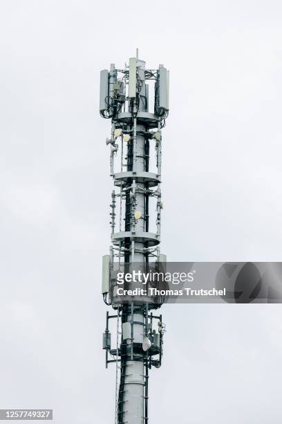 Symbolic photo of a transmission mast, photographed on May 24, 2023 in Berlin, Germany.