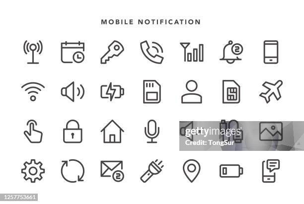 mobile notification icons - memory card stock illustrations
