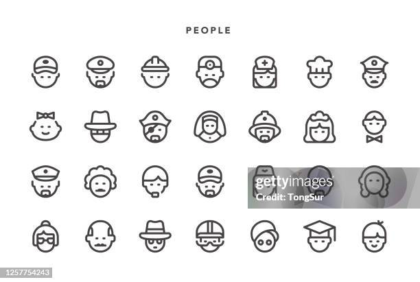 people icons - combinations stock illustrations