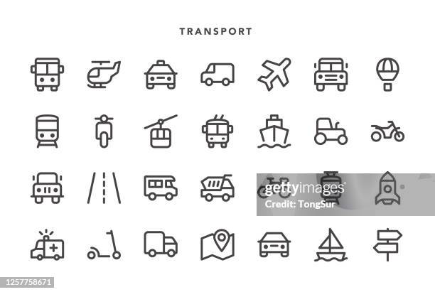 stockillustraties, clipart, cartoons en iconen met transportpictogrammen - mobiliteit