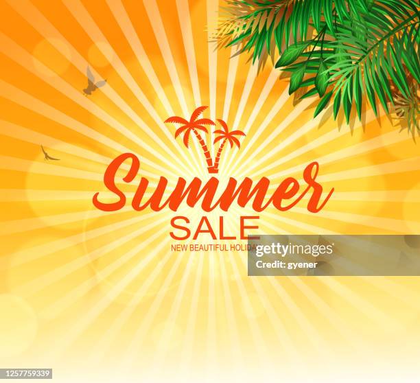 sunlight sign - summer sale stock illustrations