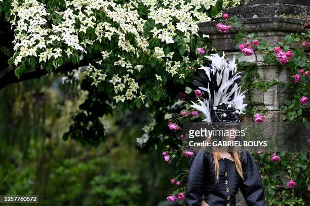 Model walks during the dress rehearsal of the Louis Vuitton Cruise 2024 fashion show in Isola Bella, a small island on Lake Maggiore, near Stresa on...