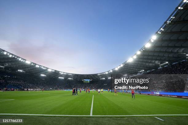 General view of Olympic Stadium during the Coppa Italia Frecciarossa final match between ACF Fiorentina and FC Internazionale at Stadio Olimpico,...