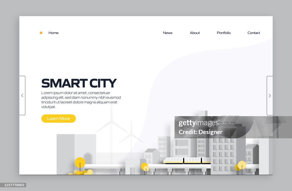 Smart City Concept Vector Illustration For Landing Page Template ...