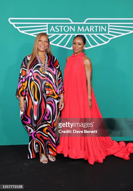 Queen Latifah and Eboni Nichols attend the launch of the new Aston Martin DB12 at the Hotel du Cap-Eden-Roc in Antibes on May 24, 2023 in Cannes,...