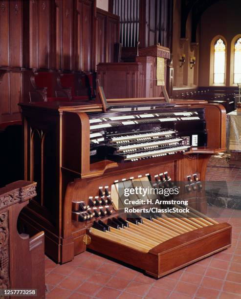 1960s 1970s Pipe Organ In The First Presbyterian Church Built In 1917 Germantown Pennsylvania USA