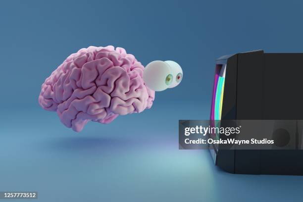 brain watching tv - cult stock pictures, royalty-free photos & images