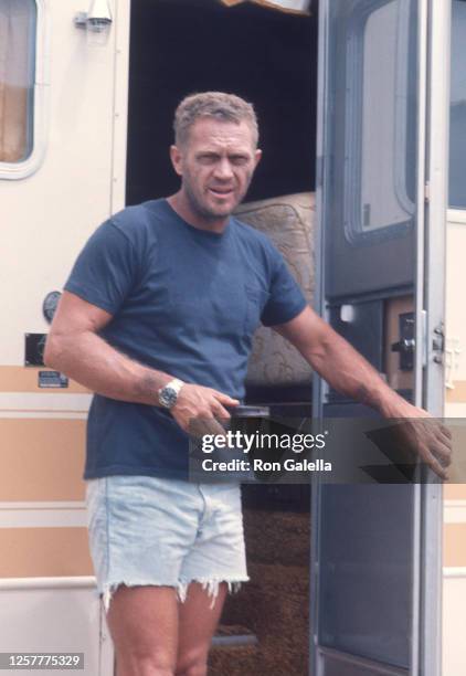 Steve McQueen sighted on location filming "Papillon" at Montego Bay, Jamaica on April 18, 1973.