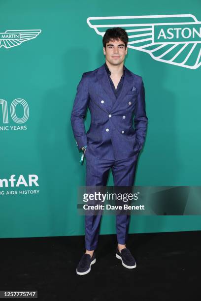 Lance Stroll attends the launch of the new Aston Martin DB12 at the Hotel du Cap-Eden-Roc in Antibes on May 24, 2023 in Cannes, France. Billed as The...
