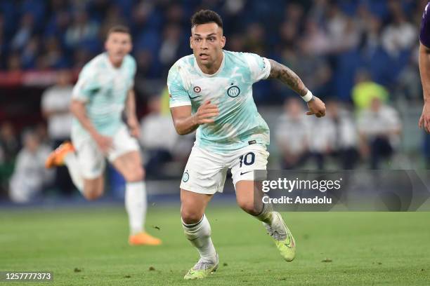 May 24 : Lautaro Martinez of Inter Milan FC Action during the Italian Cup final soccer match between ACF Fiorentina and Inter Milan FC at Stadio...