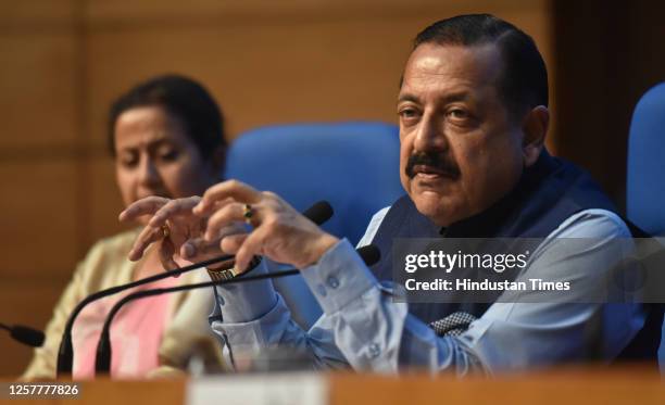 Minister of State in the Ministry of Personnel, Public Grievances and Pensions of India Dr. Jitendra Singh along with Secretary, Department of...