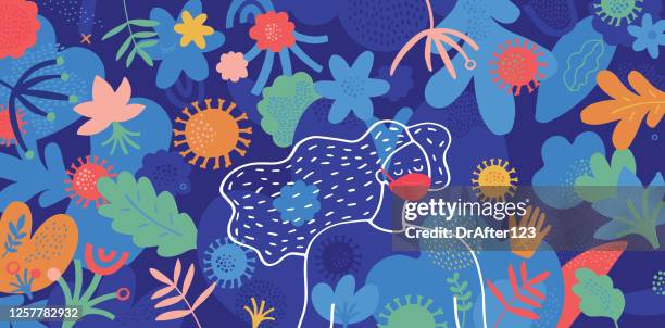 stay calm during coronavirus - woman concerned stock illustrations