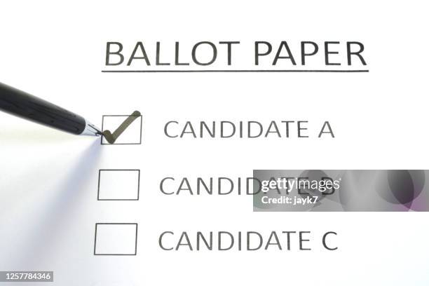 ballot paper - stembiljet stockfoto's en -beelden