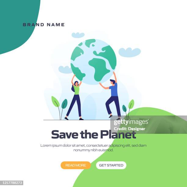 illustrations, cliparts, dessins animés et icônes de save the planet concept vector illustration pour bannière de site web, publicité et matériel de marketing, publicité en ligne, présentation d’affaires etc. - secourisme