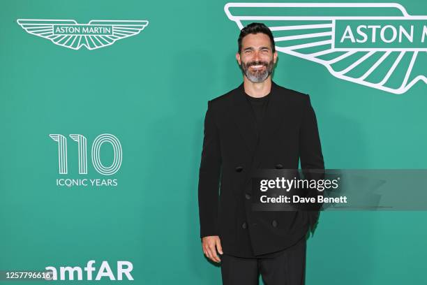 Tyler Hoechlin attends the launch of the new Aston Martin DB12 at the Hotel du Cap-Eden-Roc in Antibes on May 24, 2023 in Cannes, France. Billed as...