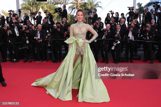 Kate Beckinsale attends the "La Passion De Dodin Bouffant" red carpet during the 76th annual Cannes film festival at Palais des Festivals on May 24,...