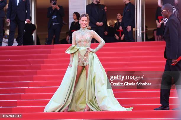 Kate Beckinsale attends the "La Passion De Dodin Bouffant" red carpet during the 76th annual Cannes film festival at Palais des Festivals on May 24,...