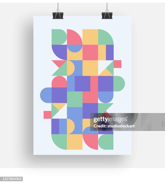 trendy minimal swiss style vector pattern design - building modelling background stock illustrations