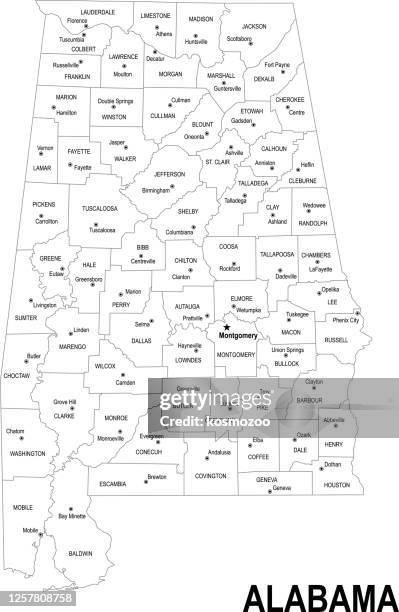 outline map of alabama - alabama stock illustrations