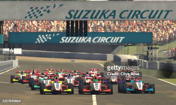 General view of the start during the W Series Esports League Round 7 at Suzuka International Racing Course on July 23, 2020 in Suzuka, Japan.