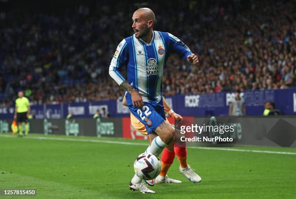 Aleix Vidal during the match between RCD Espanyol and Club Atletico de Madrid, corresponding to the week 36 of the Liga Santander, played at the RCDE...