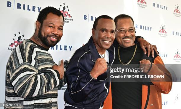 Boxer Sugar Ray Leonard , Sugar Shane Mosley and Jack Mosley attend the 12th Annual Sugar Ray Leonard Foundation "Big Fighters, Big Cause" charity...