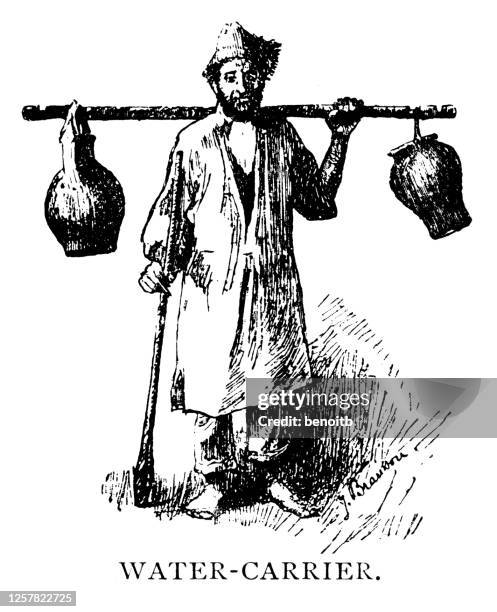 portuguese water carrier - yoke stock illustrations