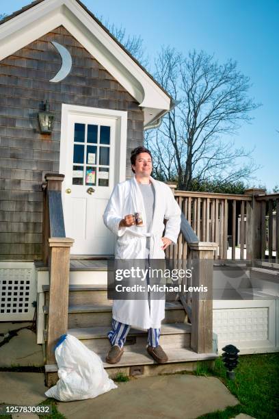 Late night host Jimmy Fallon is photographed for People Magazine on April 25, 2020 at home in New York.