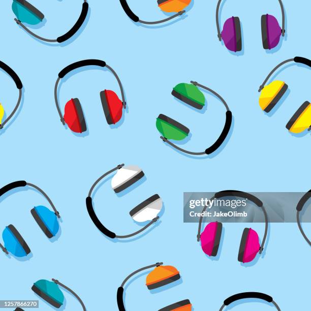 headphones pattern flat - esports stock illustrations