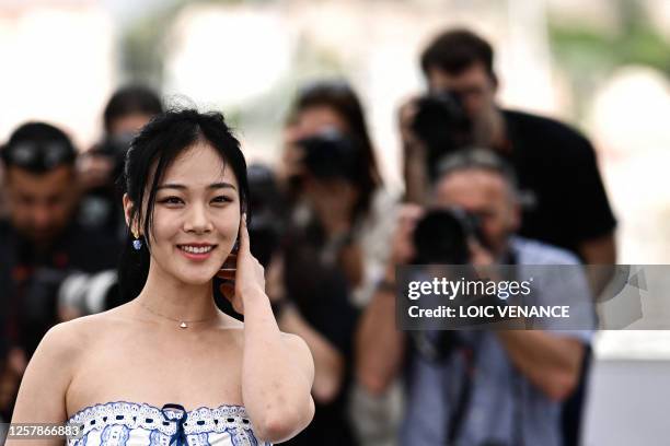 South Korean singer and actress Kim Hyung-Seo aka Bibi poses during a photocall for the film "Hwa-Ran" at the 76th edition of the Cannes Film...