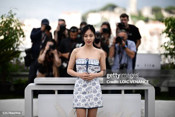 South Korean singer and actress Kim Hyung-Seo aka Bibi poses during a photocall for the film "Hwa-Ran" at the 76th edition of the Cannes Film...