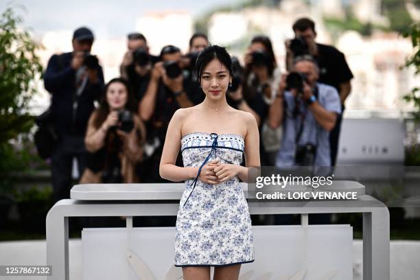 South Korean singer and actress Kim Hyung-Seo aka Bibi poses during a photocall for the film "Hwa-Ran" at the 76th edition of the Cannes Film...