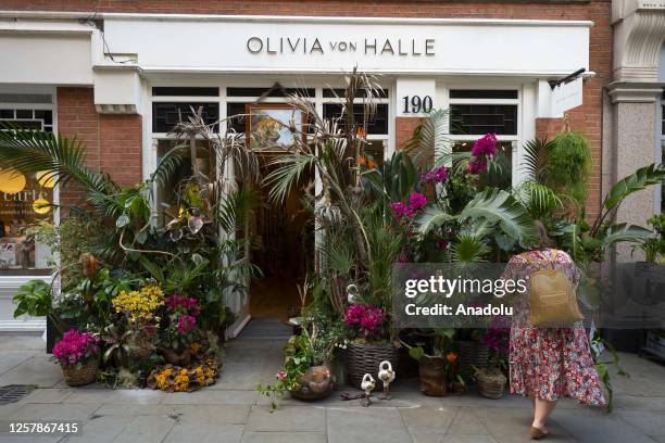 General view of flower-decorated building during the "Chelsea in Bloom" event with theme "Flowers On Film" in London, United Kingdom on May 24, 2023....