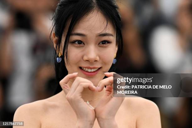 South Korean singer and actress Kim Hyung-Seo aka Bibi poses during a photocall for the film "Hwa-Ran" at the 76th edition of the Cannes Film...