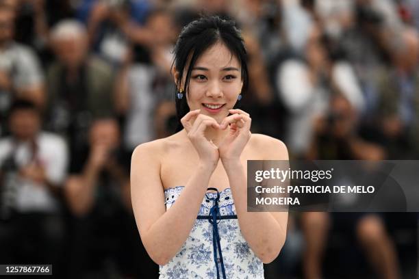 South Korean singer and actress Kim Hyung-Seo aka Bibi poses during a photocall for the film "Hwa-Ran" at the 76th edition of the Cannes Film...