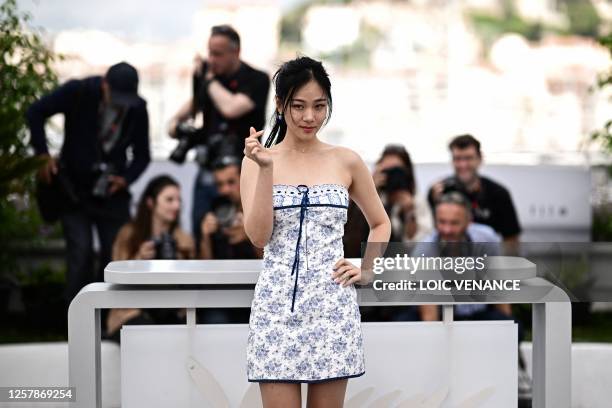 South Korean singer and actress Kim Hyung-Seo aka Bibi poses during a photocall for the film "Hwa-Ran" at the 76th edition of the Cannes Film...