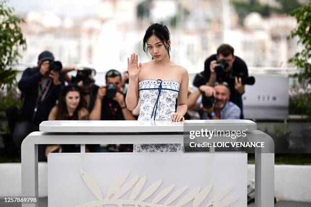 South Korean singer and actress Kim Hyung-Seo aka Bibi poses during a photocall for the film "Hwa-Ran" at the 76th edition of the Cannes Film...